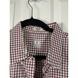 Peter Millard Men's Plaid Dress Shirt, SZ XL, Cream, Red, Brown, 100% Cotton